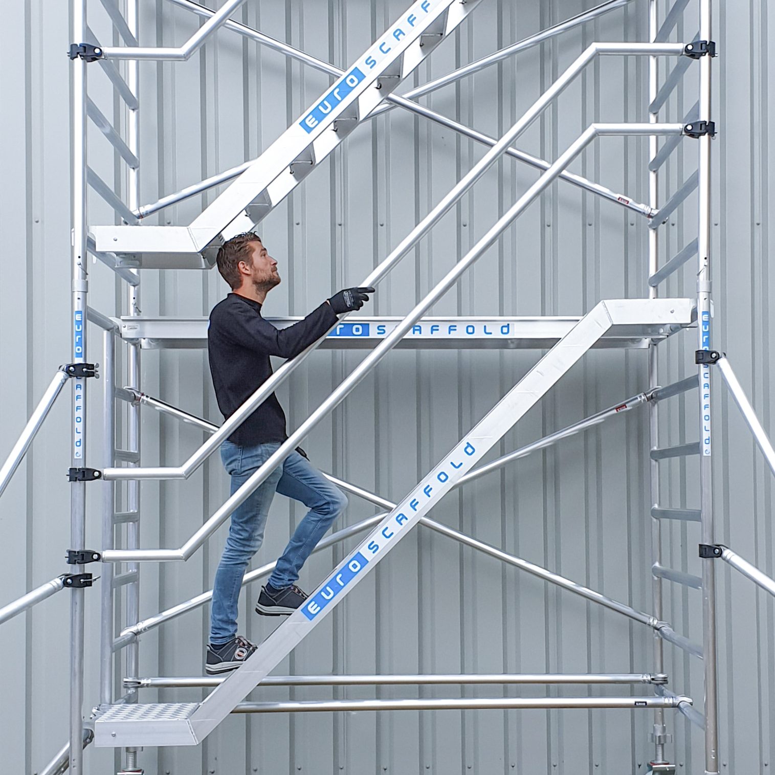 Euroscaffold stair tower on site